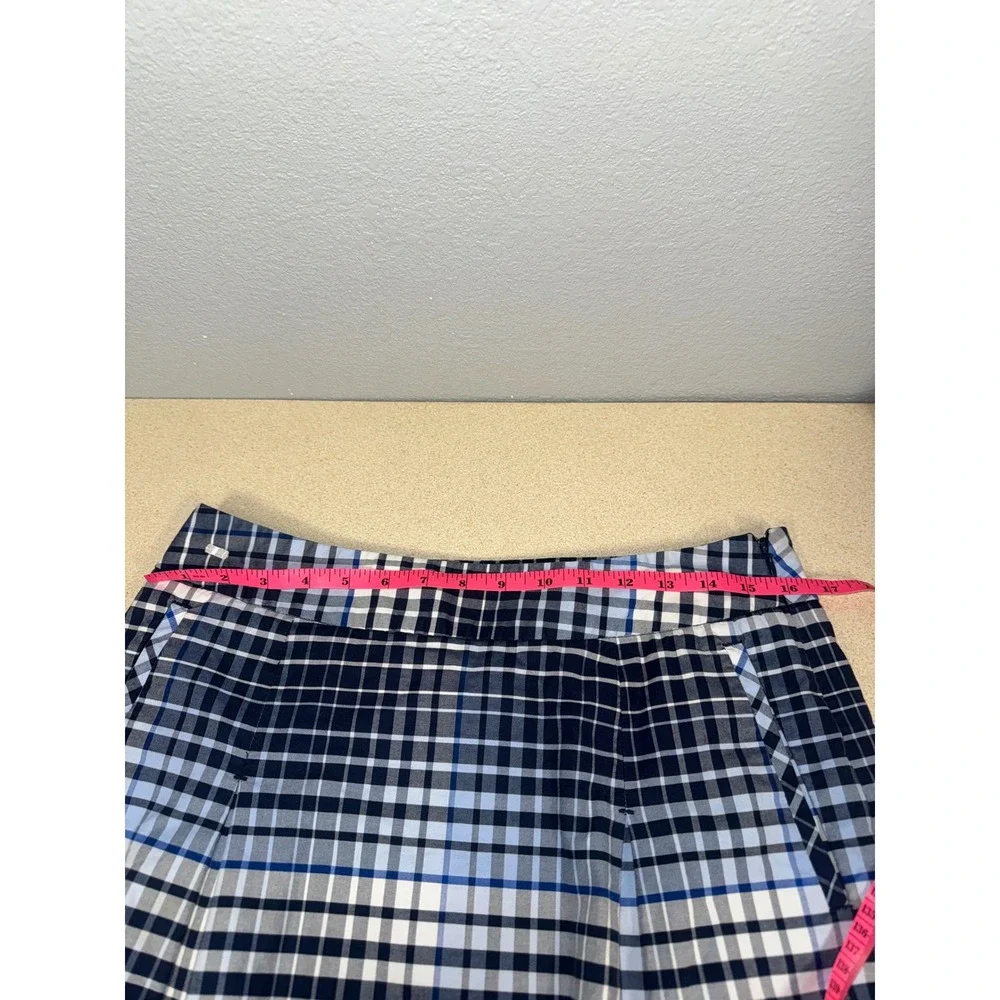 Lizgolf Liz Claiborne Blue White Plaid Pleated Golf Skort Size 8 Activewear